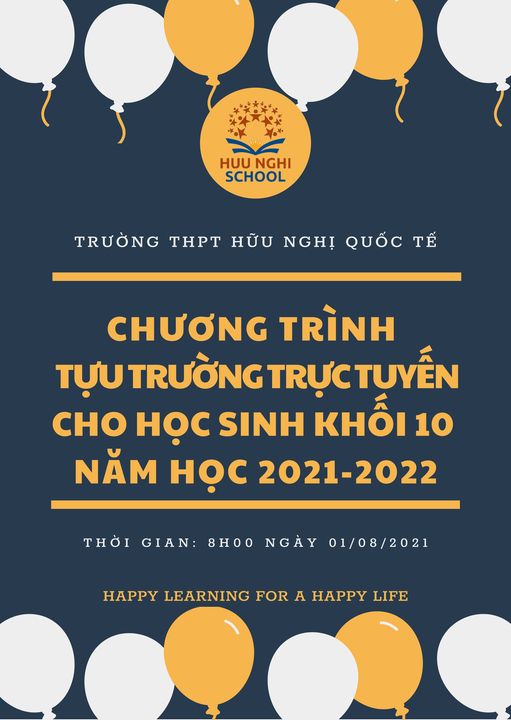 Chương trình tựu trường trực tuyến cho học sinh khối 10 năm học 2021 – 2022