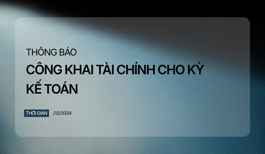 Thông báo về việc công khai tài chính cho kỳ kế toán kết thúc ngày 31/12/2024