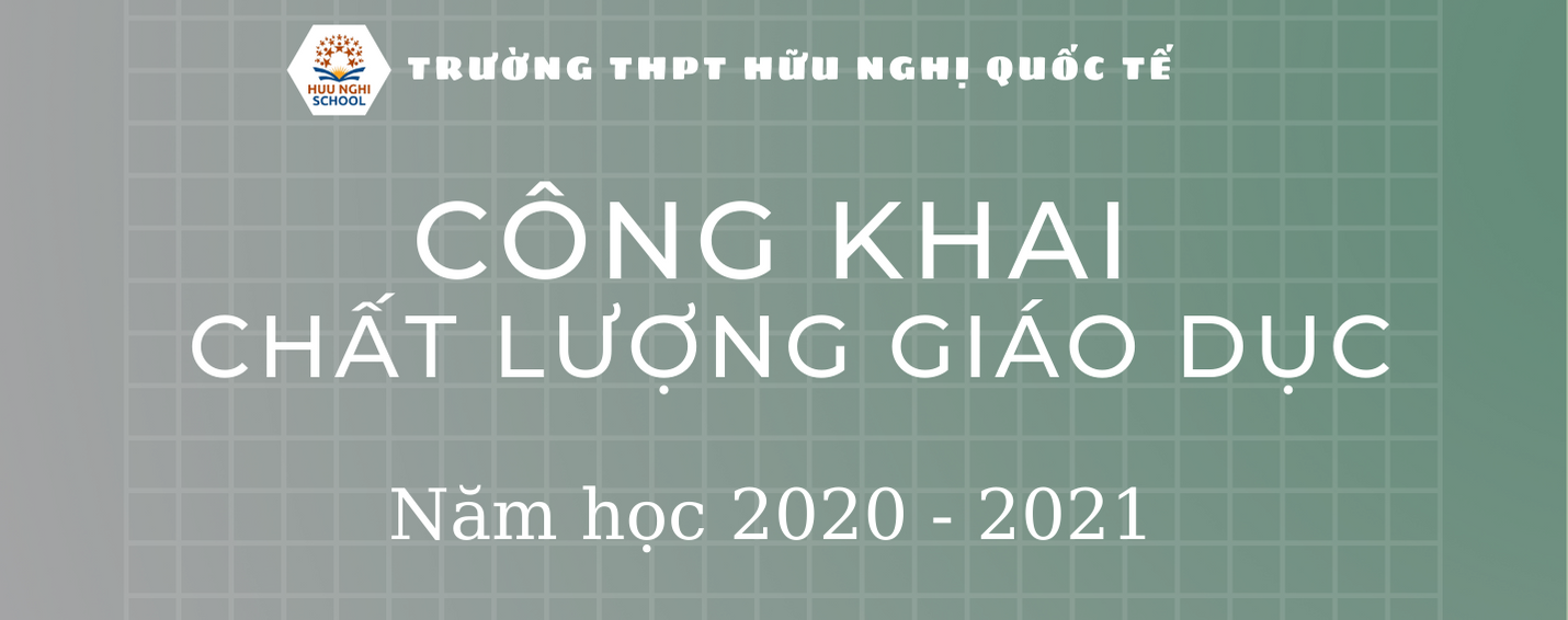 Công khai chất lượng giáo dục Trường THPT Hữu Nghị Quốc Tế năm học 2020 -2021