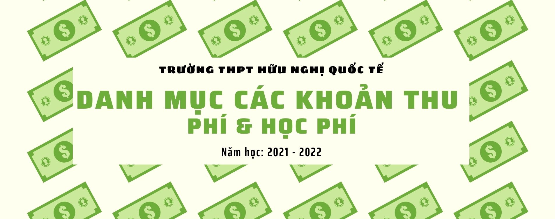 Danh mục các khoản thu phí & học phí năm học 2021-2022
